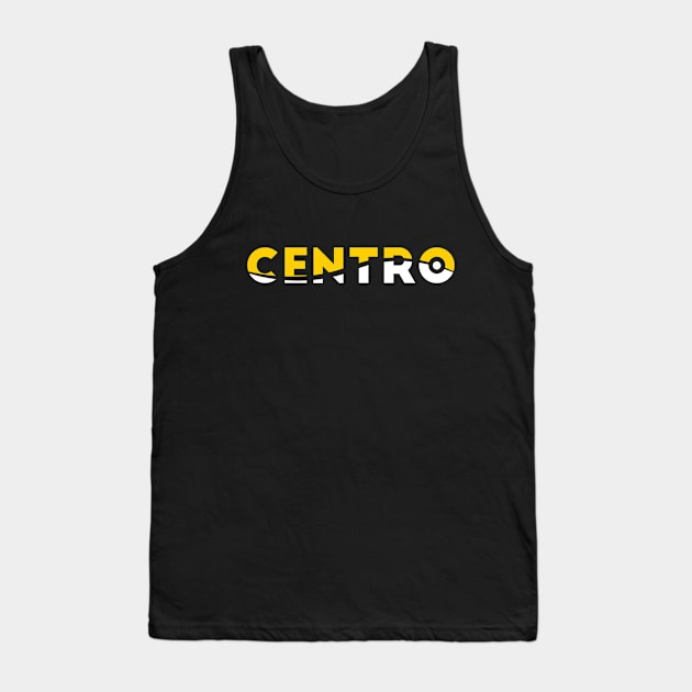 Black and Yellow Center Design Tank Top by Teephical